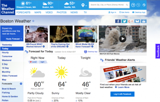 Weather.com this morning
