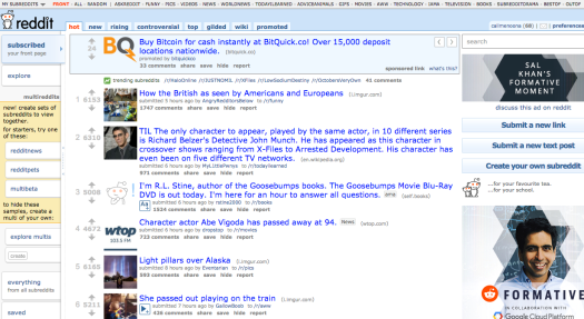 Reddit as it appears today.