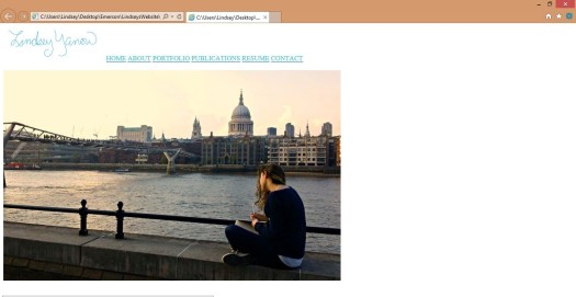 A Screenshot of Lindsey's First Attempt at Web Design